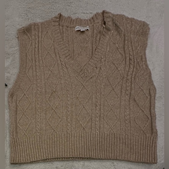 Beautiful And Now This Cable Knit Recycled Blend Sweater Vest  size L - Picture 1 of 5